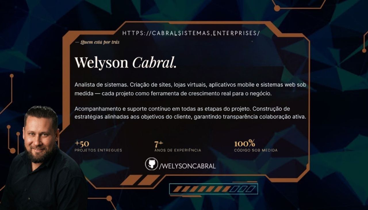 Cartão de visita Welyson Cabral — verso