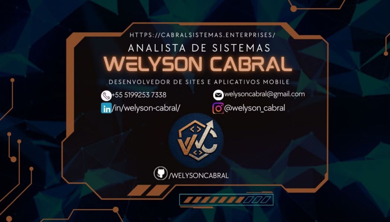 Cartão de visita Welyson Cabral — frente