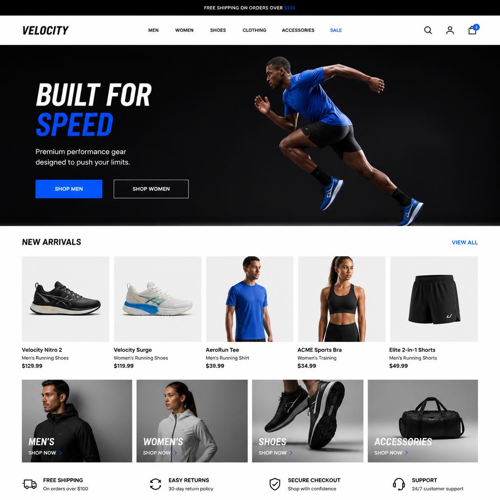Modelo de loja virtual: Sport & Fitness
